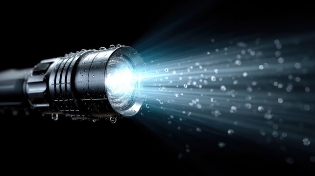 Flashlight Illumination: A modern flashlight casts a powerful beam of light, cutting through the darkness with vibrant energy.