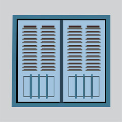 Vector image of an ancient house window model. An ancient house located in Central Java, Indonesia.