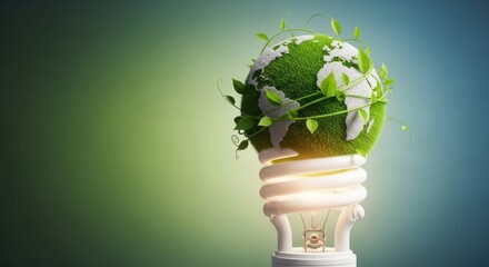 Green Earth World Planet Energy Saving Light Bulb