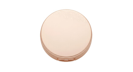 Isolated compact powder case, light pink foundation container, makeup cosmetic product, simple
