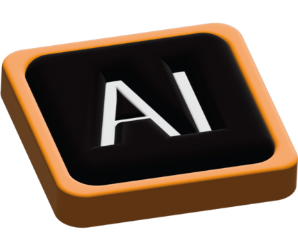 Ai 3d logo isolated background png