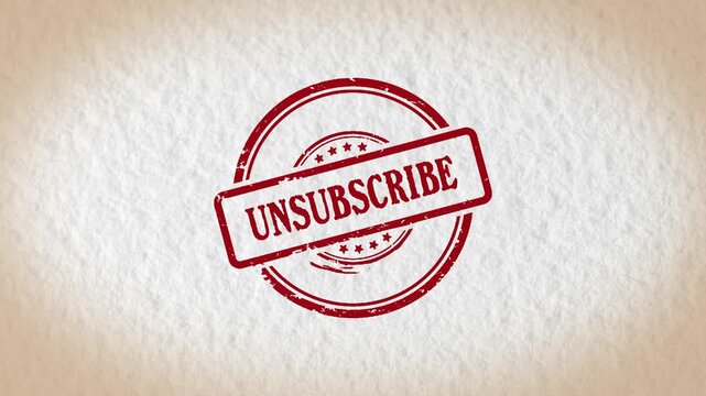 UNSUBSCRIBE stamp style word