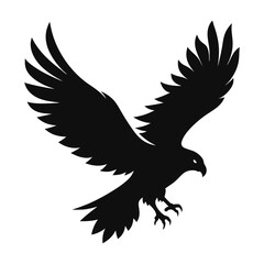 Obraz premium Silhouette of an eagle in flight against a sky background