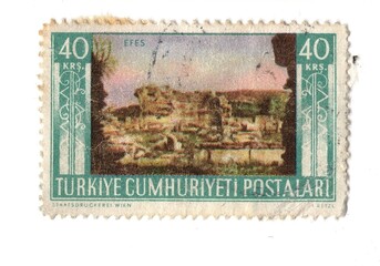 A vintage postage stamp from Turkey.