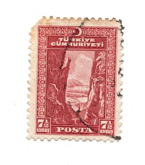 A vintage postage stamp from Turkey.