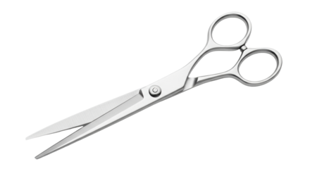Isolated Haircutting scissors open on a plain background, stylist salon equipment supply