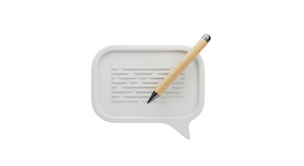 Isolated message bubble and pencil icon for writing email, communication, education apps