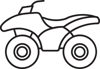 Black and White Line Art Illustration of an All-Terrain Vehicle (ATV