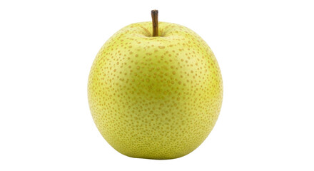 Isolated round Nashi pear, a pome fruit of the Rosaceae family in natural presentation