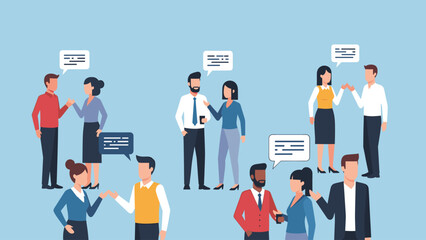 Obraz premium Communication and Networking: Diverse People Discussing and Interacting in Social and Business Settings