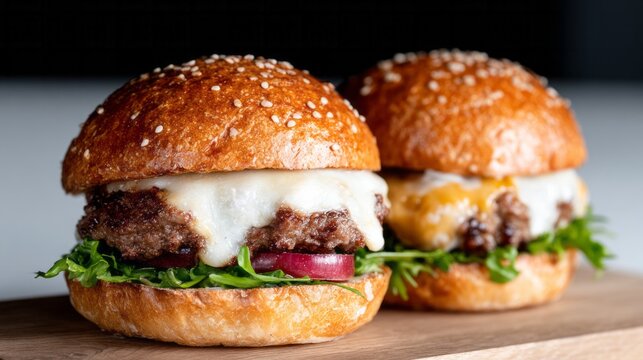 Savory symphony of gooey cheese-laden burgers, echoing Lazy Day BBQ gatherings and the whimsical revelry of National Cheeseburger Day