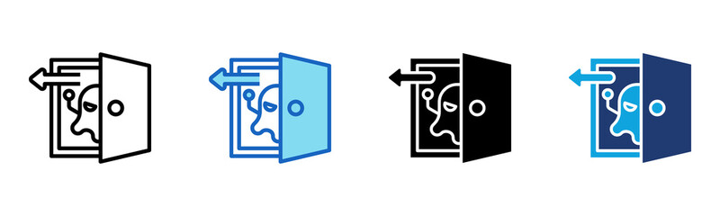 Backdoor icon Multi Style Vector Illustration