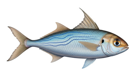 Isolated illustration of a tropical pompano fish, a popular game fish, no background