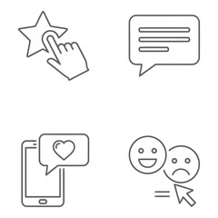 Fototapeta premium Vector art of feedback and interaction icons