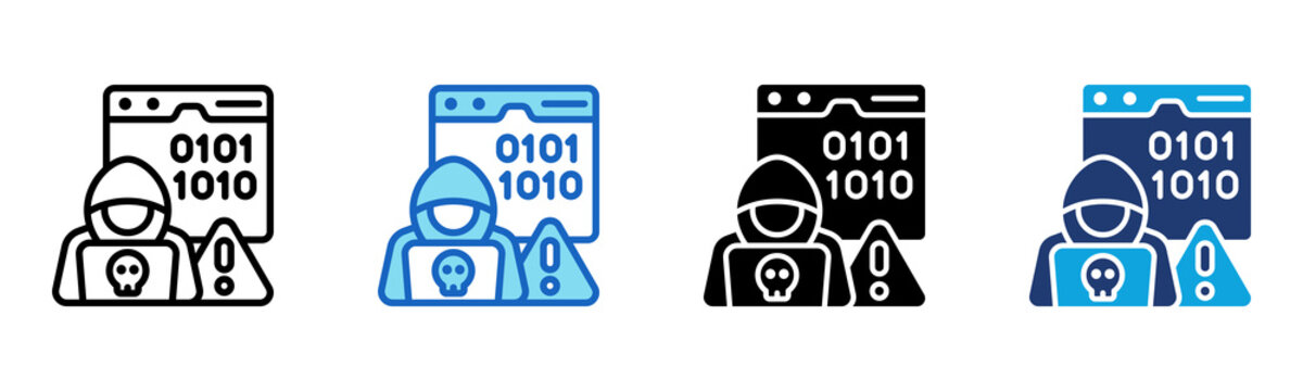 Hacker icon Multi Style Vector Illustration