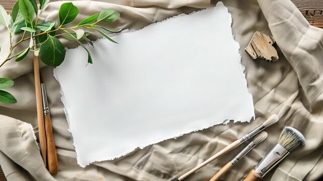 video A piece of paper sitting on top of a cloth, simple and flat