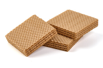 Wafer Cookies Stacked, isolated on white background