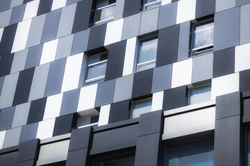 panel building modern office architecture facade exterior wall background view with square shape...