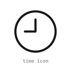 Time icon in flat modern style. Vector clock symbol representing hour, minute, or schedule for apps, websites, and UI interfaces.