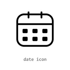 Date icon in flat modern style. Vector calendar symbol representing schedule, event, or reminder for app and web interface design.