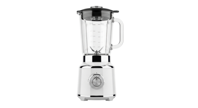Isolated modern blender in studio shot perfect for healthy smoothies and food preparation