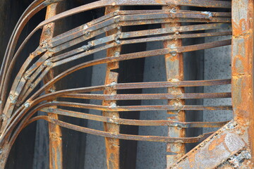 Heavy Rusted Welded Metal Bars: Abstract Industrial Texture and Pattern