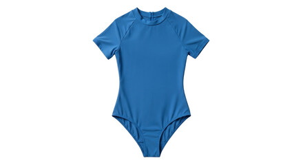 Isolated blue one piece swimsuit perfect for summer vacation or beach day. Stylish design.