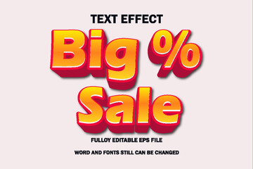  Big % sale editable 3d style text effect. Text can be changed in 