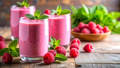 Raspberry smoothie, refreshing and delicious, perfect for any moment