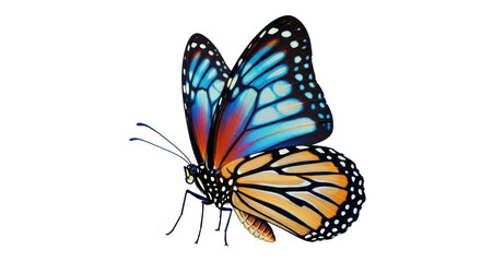 Fototapeta premium Isolated butterfly displaying wings with vivid colors and detail on a simple background
