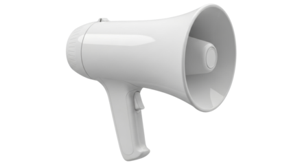 Isolated megaphone, loudspeaker or bullhorn for voice amplification, public address system