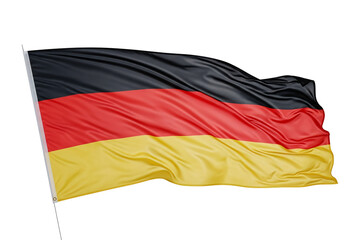 Waving German National Flag with Realistic Fabric Texture