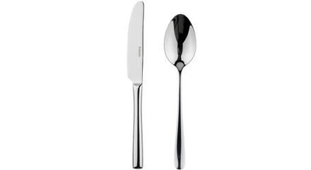 Isolated shiny silverware set a sleek kitchen accessory for dining and culinary design themes