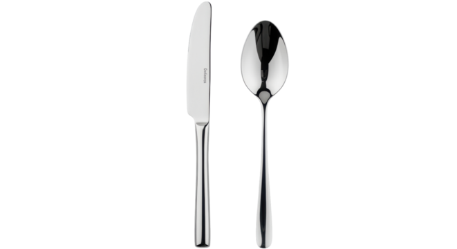 Isolated shiny silverware set a sleek kitchen accessory for dining and culinary design themes
