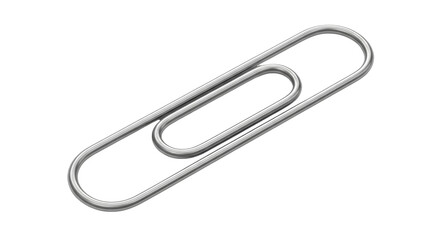 Isolated paper clip angled on a bright surface to hold papers and documents together