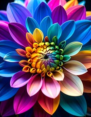 Vibrant, colorful dahlia close-up (1)