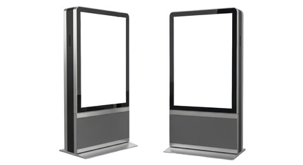 Isolated blank digital signage displays for retail marketing advertising promotion mockups