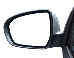 Modern white refrigerated truck with a large cargo box isolated on transparent background