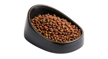 Isolated dog food in a dish, pet food, dog treats, healthy dog nutrition, snack close up