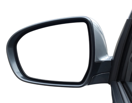 Modern white refrigerated truck with a large cargo box isolated on transparent background