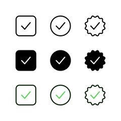 Checkmark icon vector. Check icon. Yes icon. Complete, Correct, Yes, Tic icon. Icon vector.