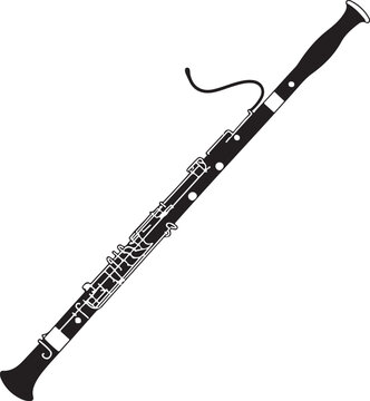 Bassoon Musical Instrument Silhouette - Classical Orchestra Vector