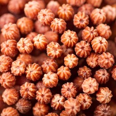 Close-up of small, textured seeds