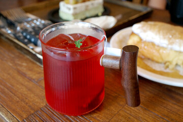 korea cafe tea red drink cup herb 