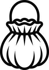 Vector art of handbag line drawing.