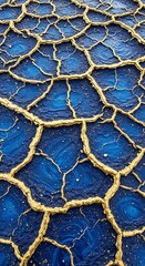 Abstract Blue and Gold Pattern - A Textured Visual.