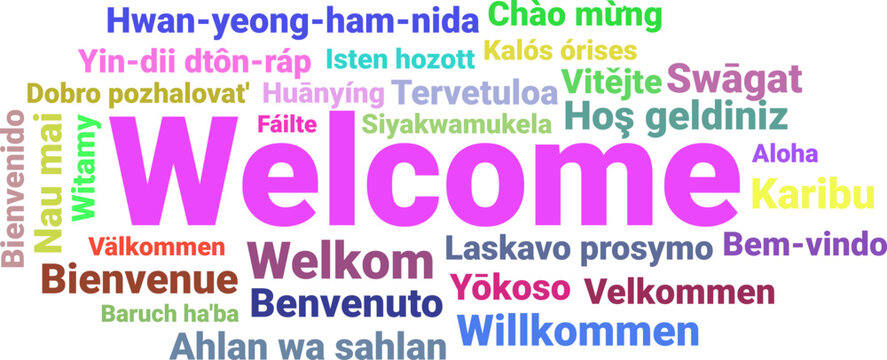 Welcome Word Cloud in Multiple International Languages