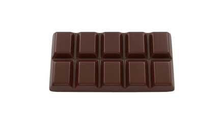 Isolated chocolate bar with neat squares ready to break apart and enjoy as a sweet treat