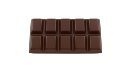 Isolated chocolate bar with neat squares ready to break apart and enjoy as a sweet treat