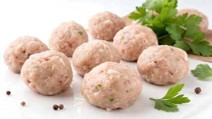 raw meatballs ready to fry 